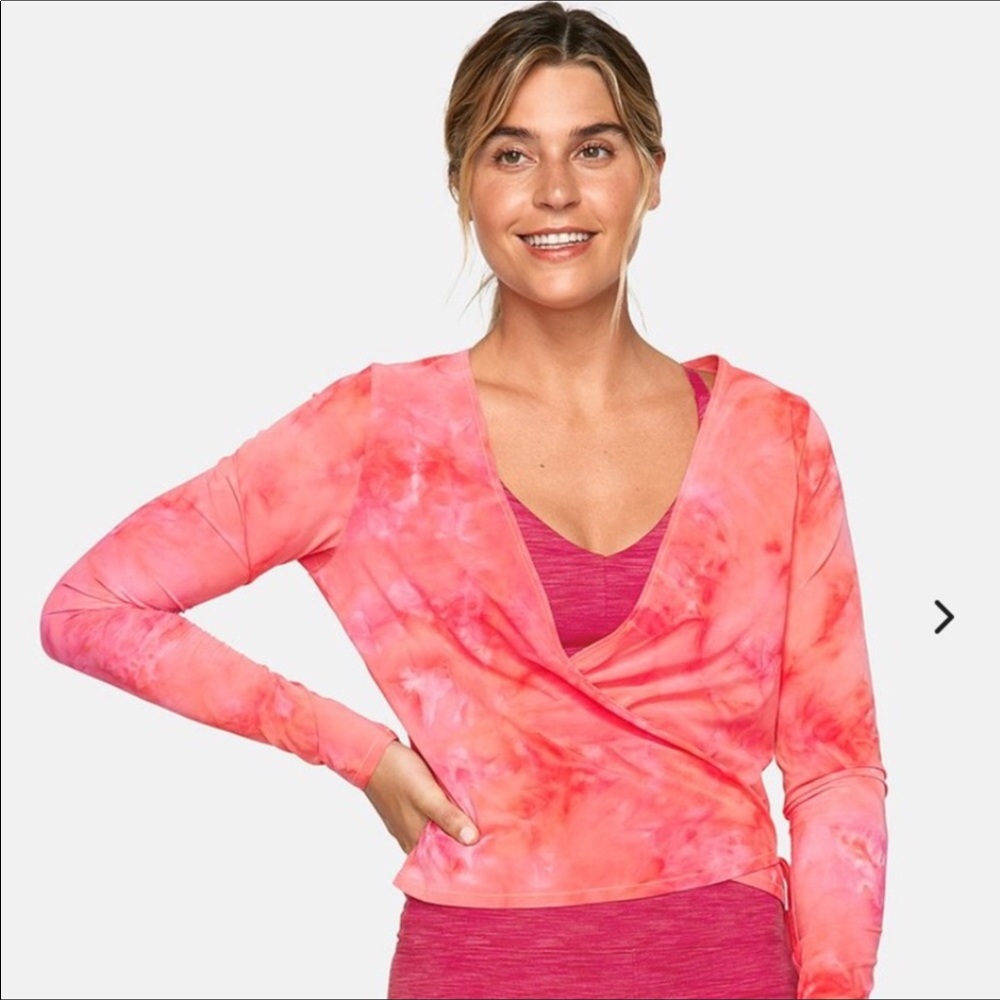 Outdoor Voices TissueWeave Wrap Top M EUC Tie Dye